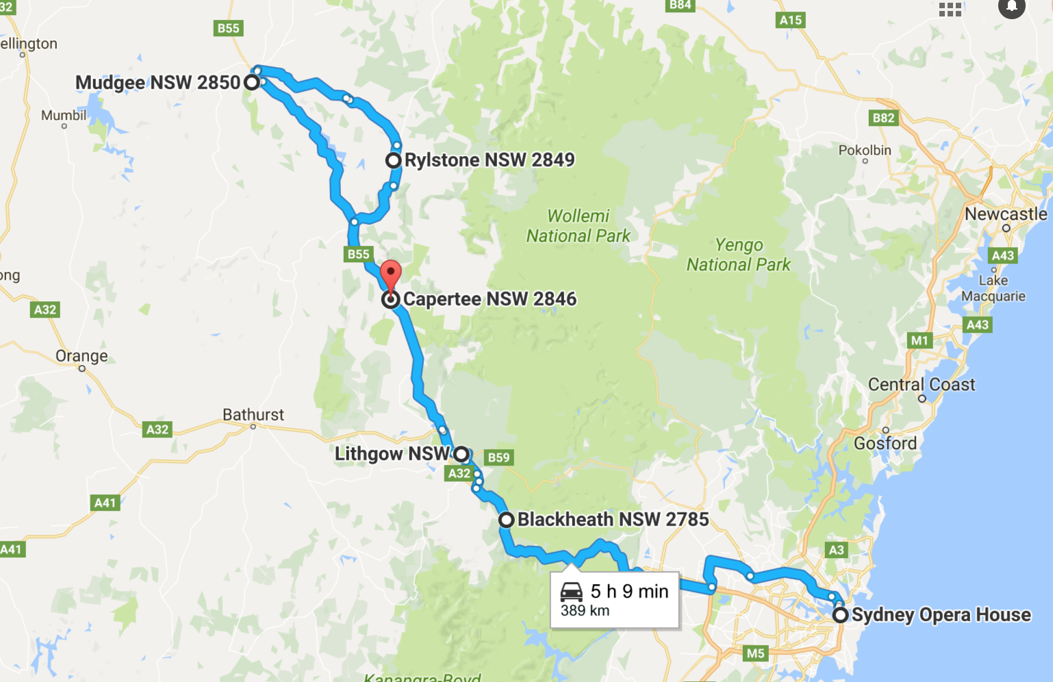 Motorcycle ride, Sydney to Mudgee